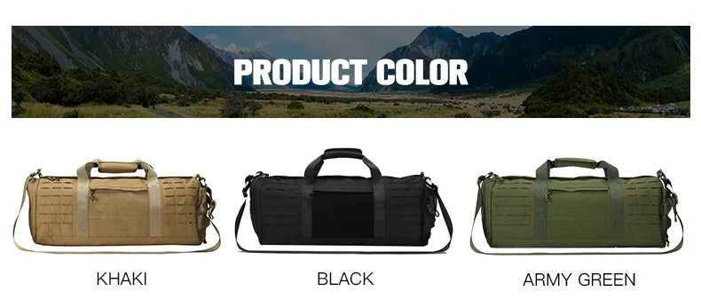 Waterproof tactical gym duffel bag with molle system and shoe compartment - product image