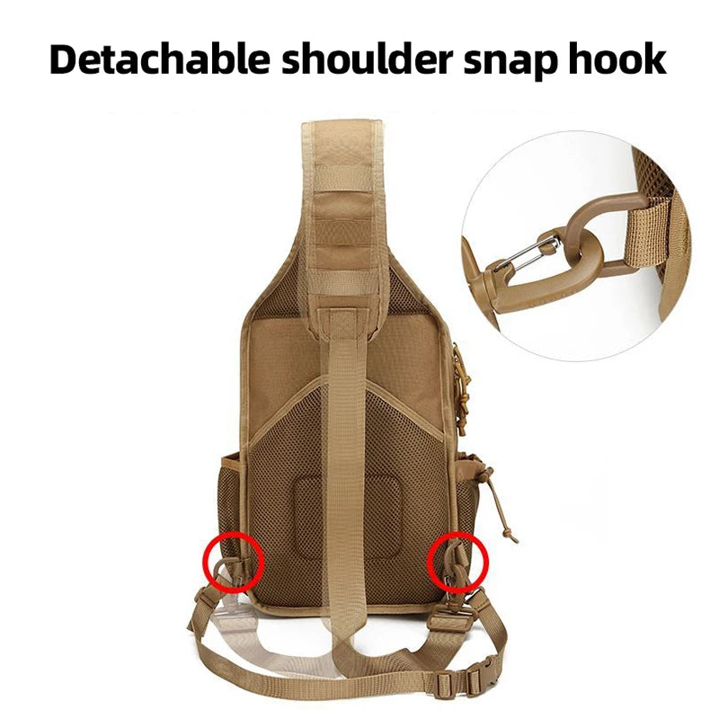 Waterproof tactical sling shoulder bag with molle system for camping hiking - product image
