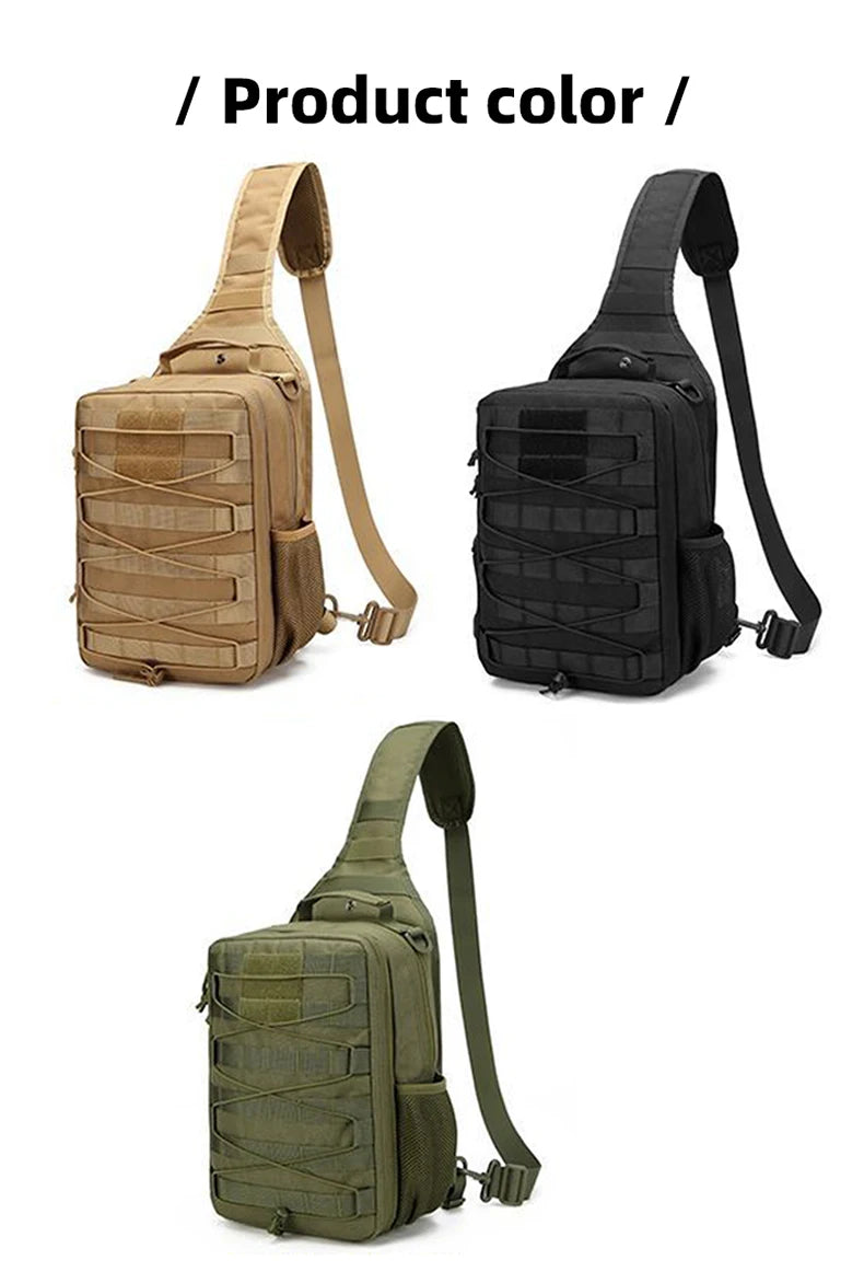 Waterproof tactical sling shoulder bag with molle system for camping hiking - product image