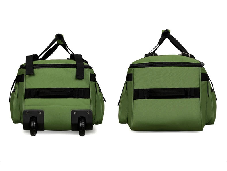 Wheeled nylon duffel bag large capacity rolling multipurpose travel backpack - product image