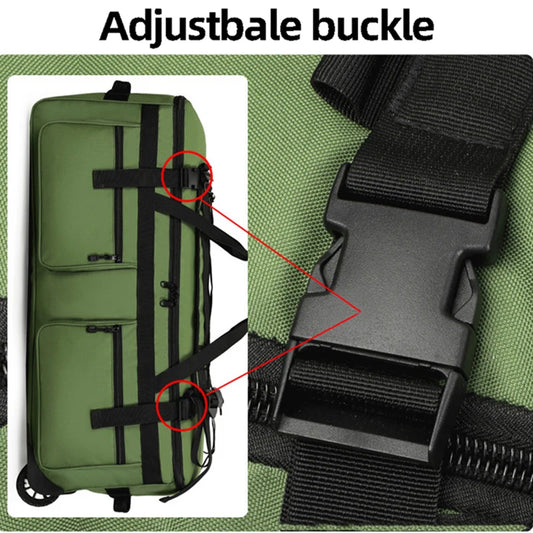 Wheeled nylon duffel bag large capacity rolling multipurpose travel backpack - product image