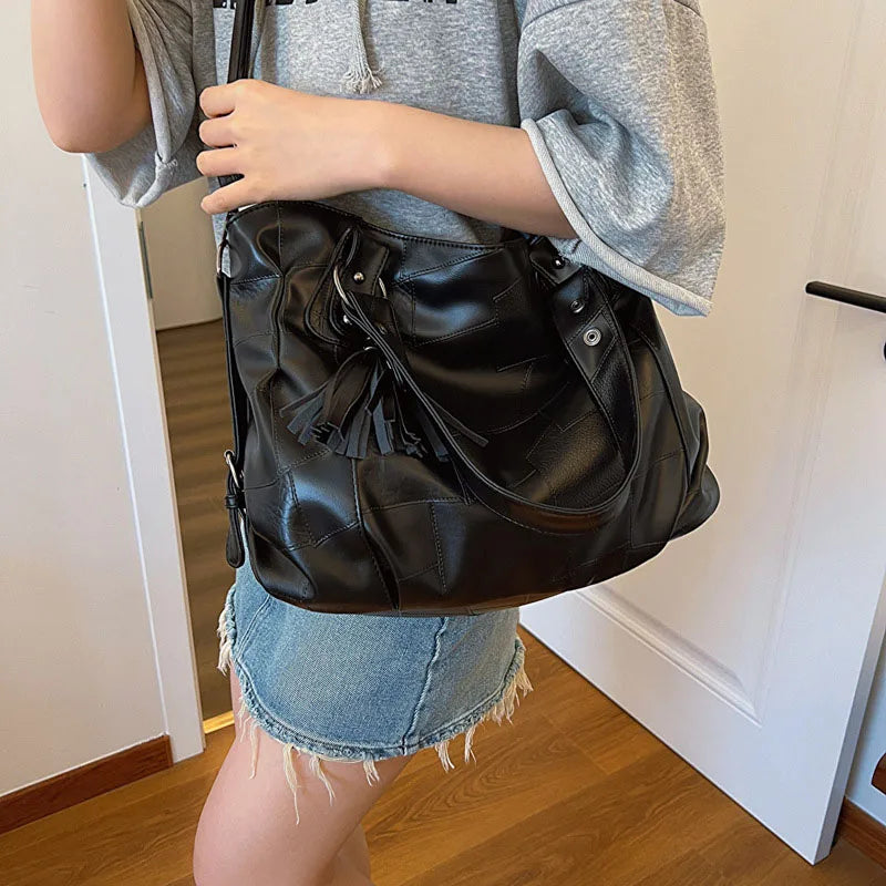 Women tote bag large capacity pu shoulder crossbody handbag outdoor travel gym - product image