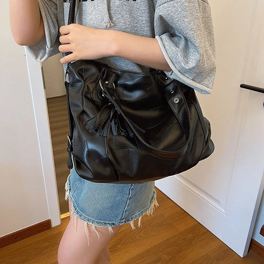 Women tote bag large capacity pu shoulder crossbody handbag outdoor travel gym - product image