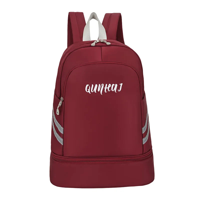 Women’s gym backpack with shoes pocket dry wet separation drawstring nylon - product image