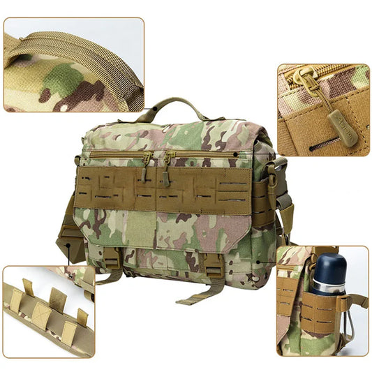 1000d laser tactical nylon laptop messenger bag for camping hiking - product image