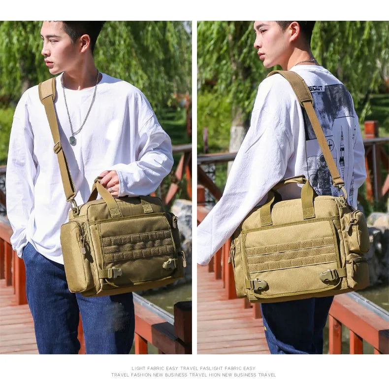 14 inch waterproof nylon tactical molle camping hiking shoulder bag - product image