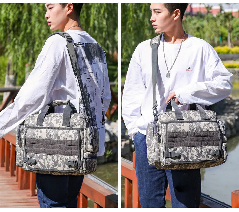 14 inch waterproof nylon tactical molle camping hiking shoulder bag - product image