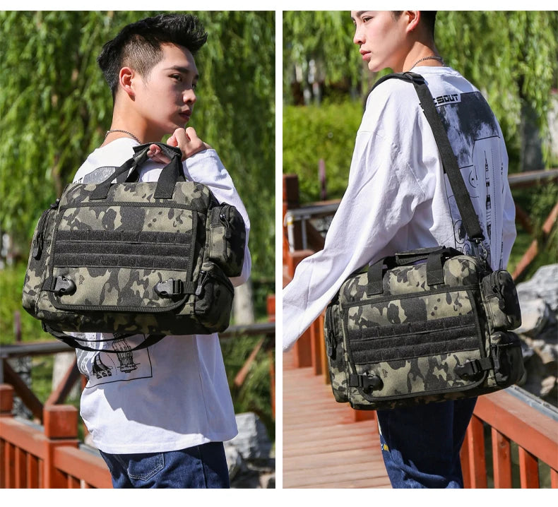 14 inch waterproof nylon tactical molle camping hiking shoulder bag - product image