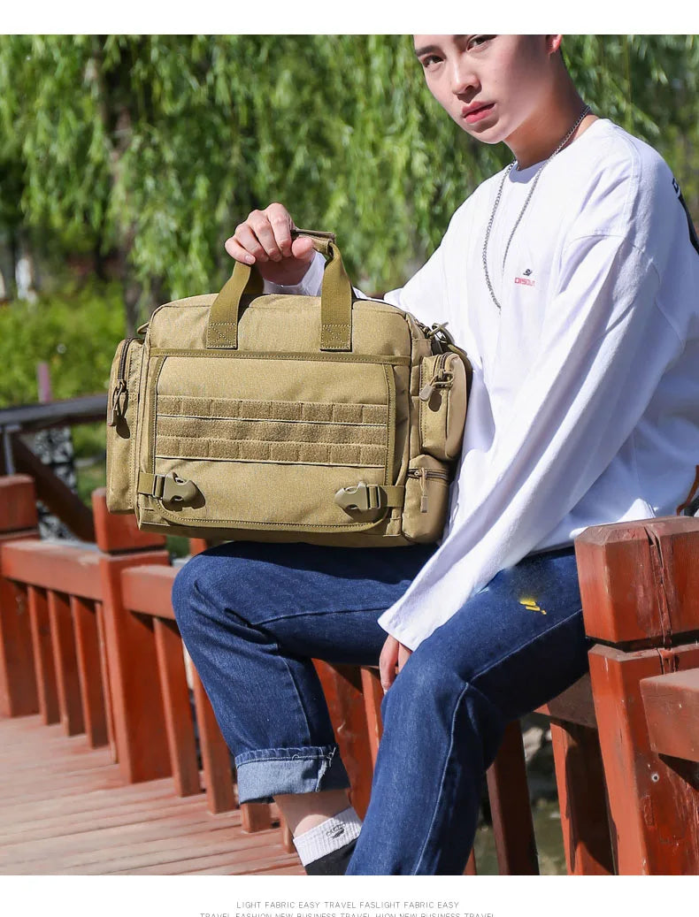 14 inch waterproof nylon tactical molle camping hiking shoulder bag - product image