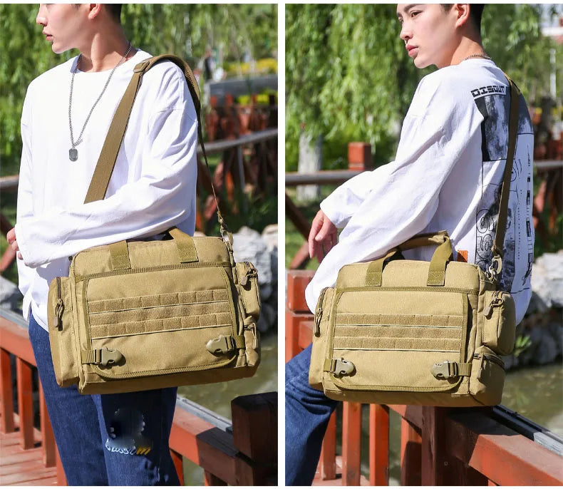 14 inch waterproof nylon tactical molle camping hiking shoulder bag - product image