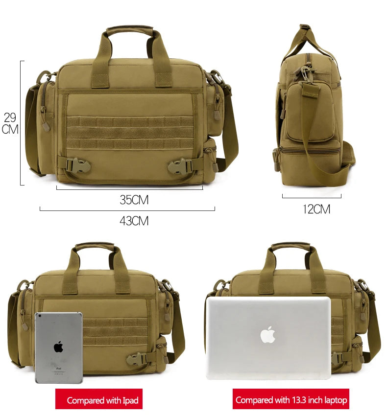 14 inch waterproof nylon tactical molle camping hiking shoulder bag - product image