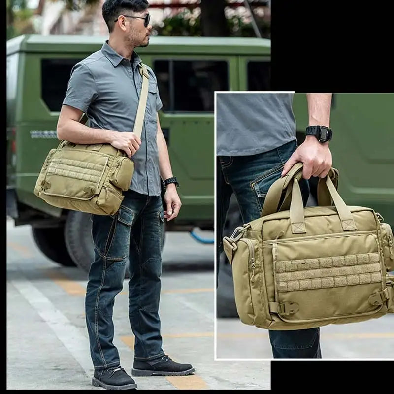 14 inch waterproof nylon tactical molle camping hiking shoulder bag - product image