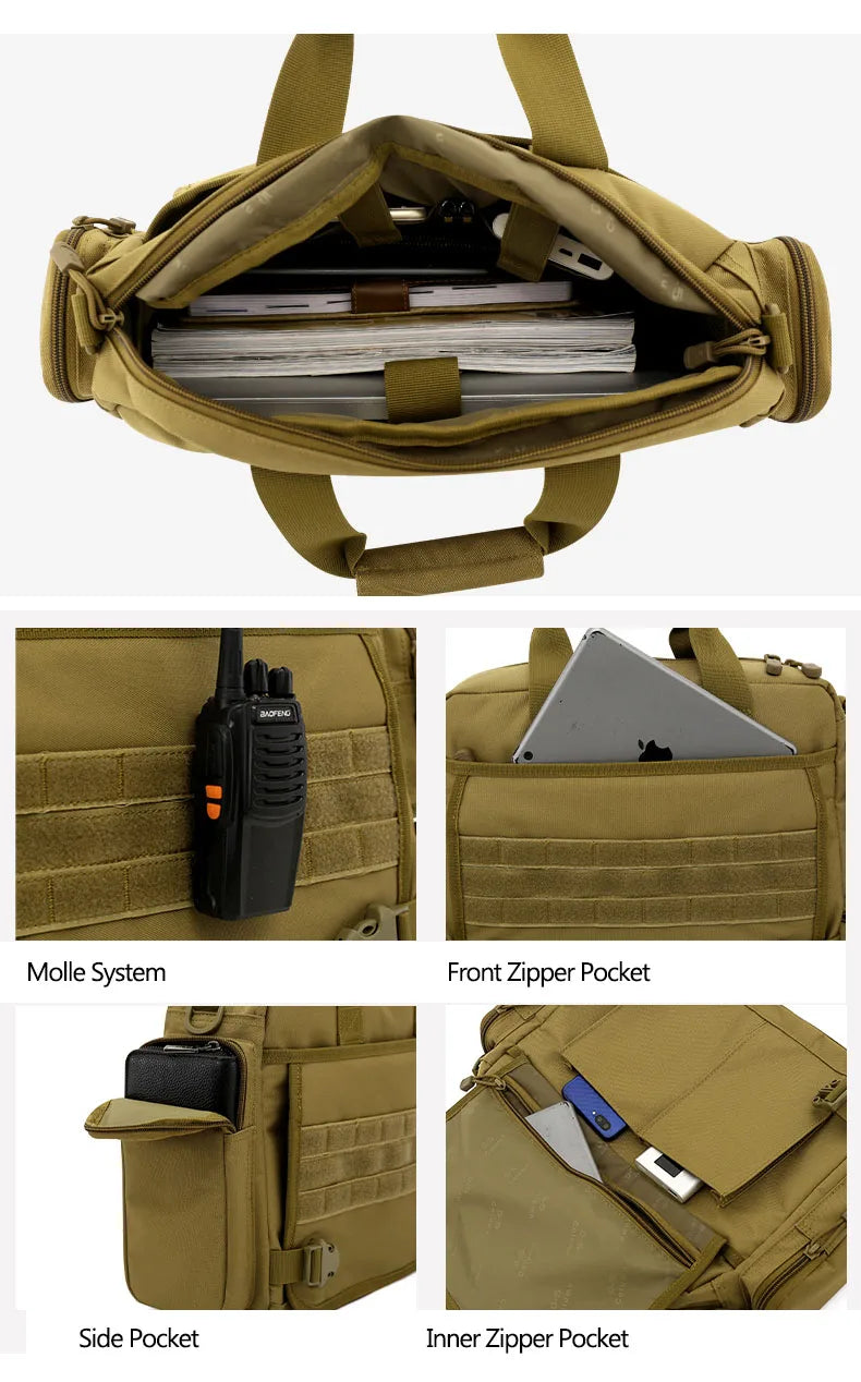 14 inch waterproof nylon tactical molle camping hiking shoulder bag - product image