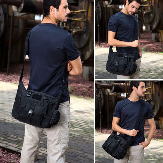 14 inch waterproof nylon tactical sling bag with molle system for men - product image
