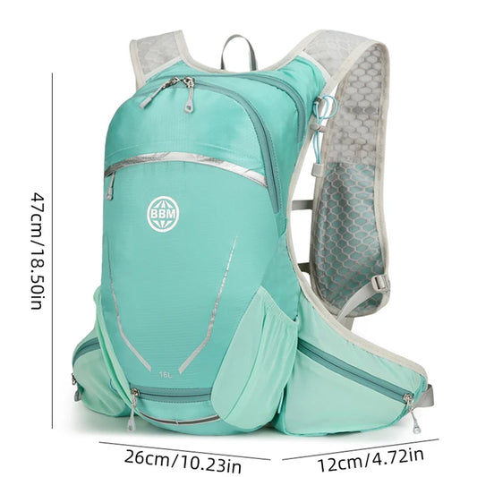 16l outdoor hydrating running backpack with safety whistle and reflective strips - product image