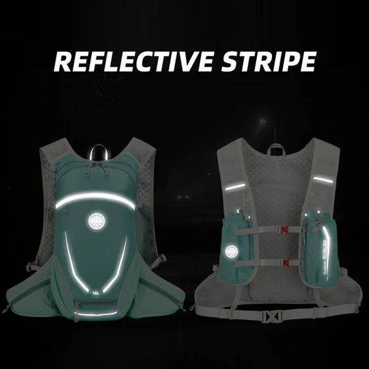 16l outdoor hydrating running backpack with safety whistle and reflective strips - product image
