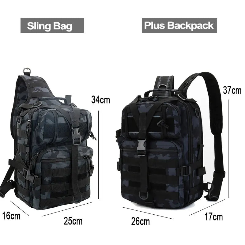 20l softback tactical sling backpack with molle system, nylon material - product image