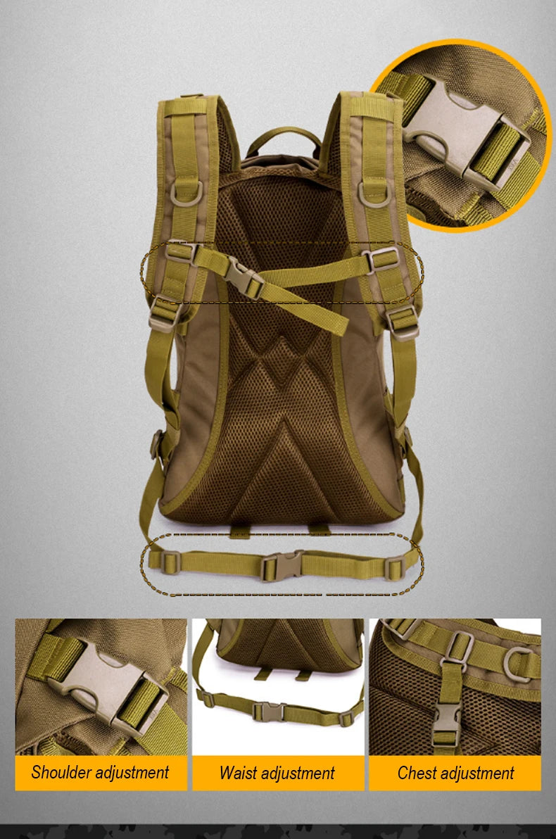 25l tactical military softback backpack with molle system, nylon - product image