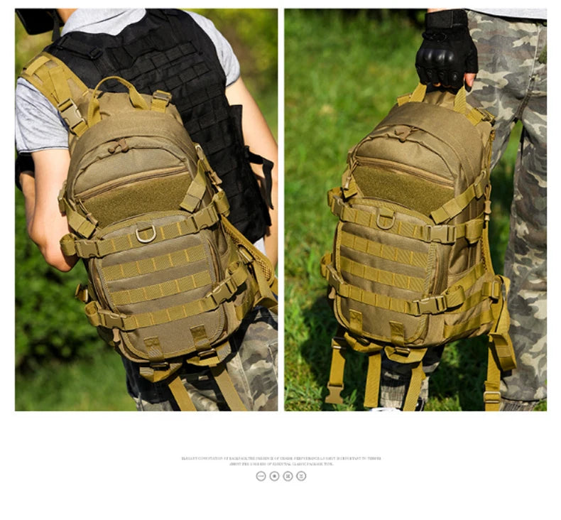 25l tactical military softback backpack with molle system, nylon - product image