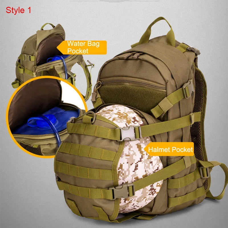25l tactical military softback backpack with molle system, nylon - product image