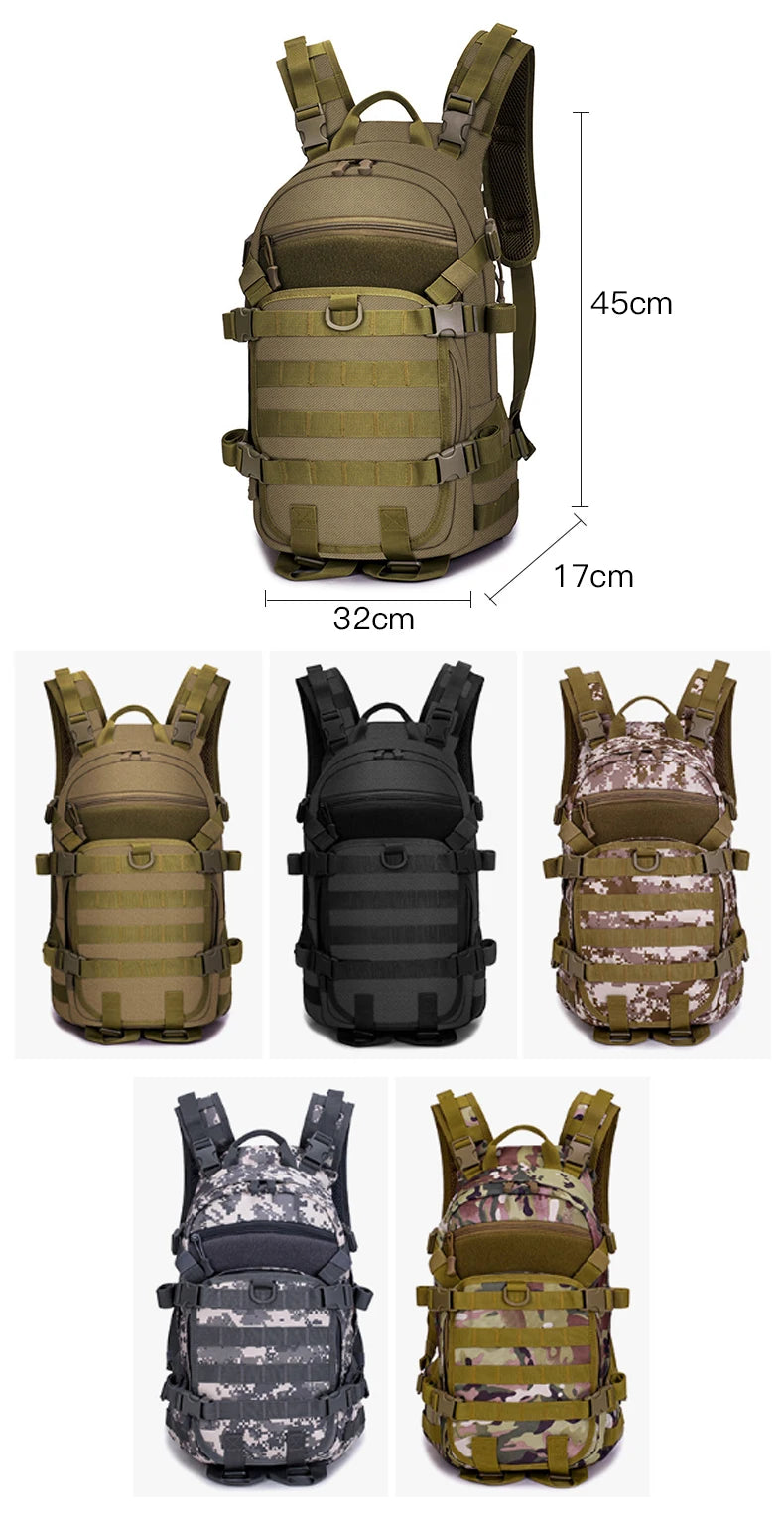 25l tactical military softback backpack with molle system, nylon - product image