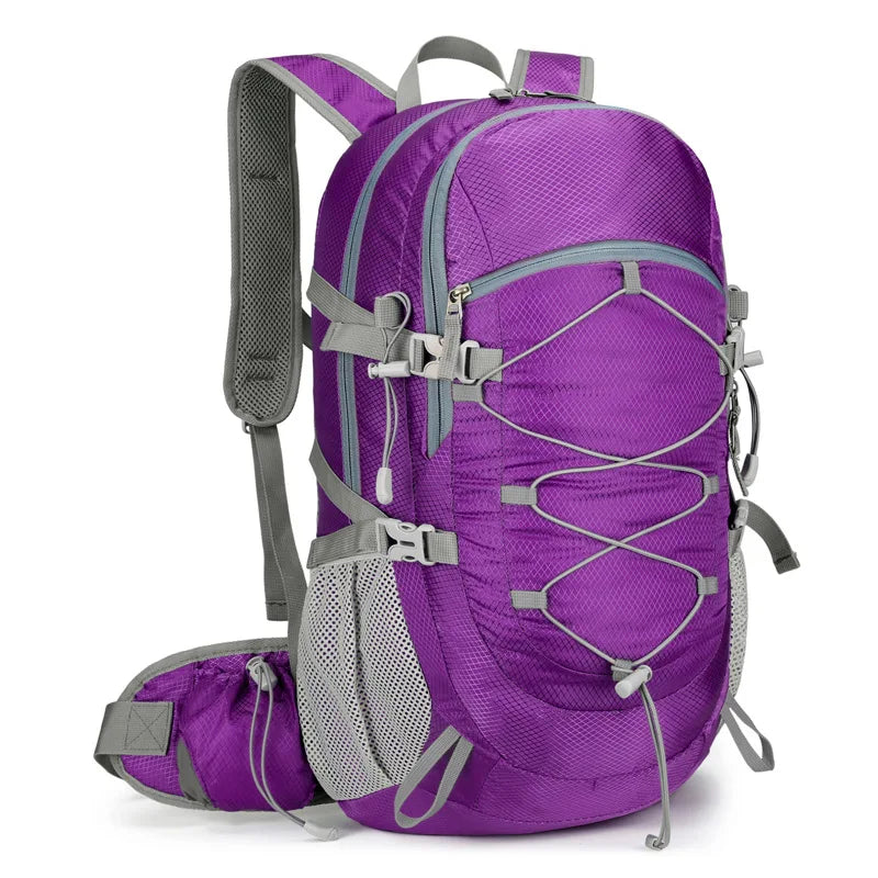 40l foldable waterproof nylon camping hiking backpack with detachable pouch - product image