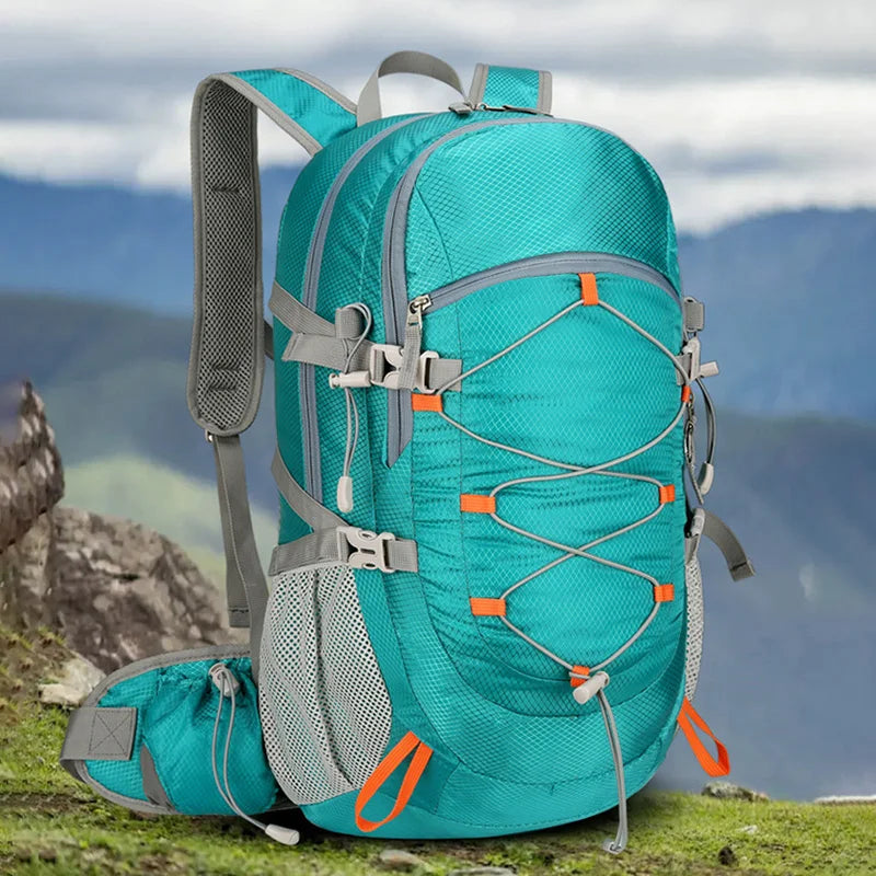 40l foldable waterproof nylon camping hiking backpack with detachable pouch - product image