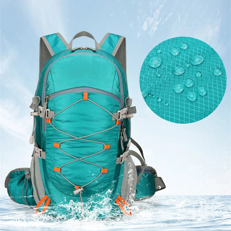 40l foldable waterproof nylon camping hiking backpack with detachable pouch - product image