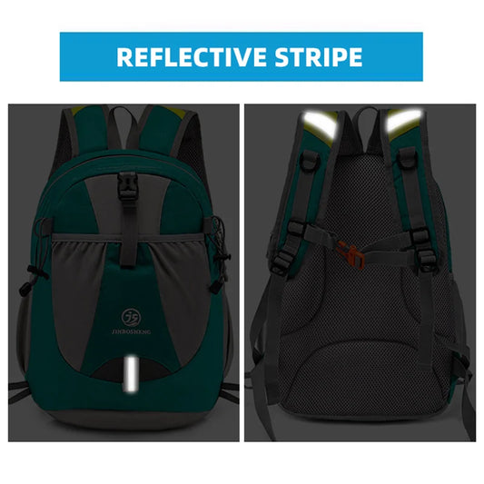 40l nylon climbing backpack with reflective stripes and molle webbing - product image