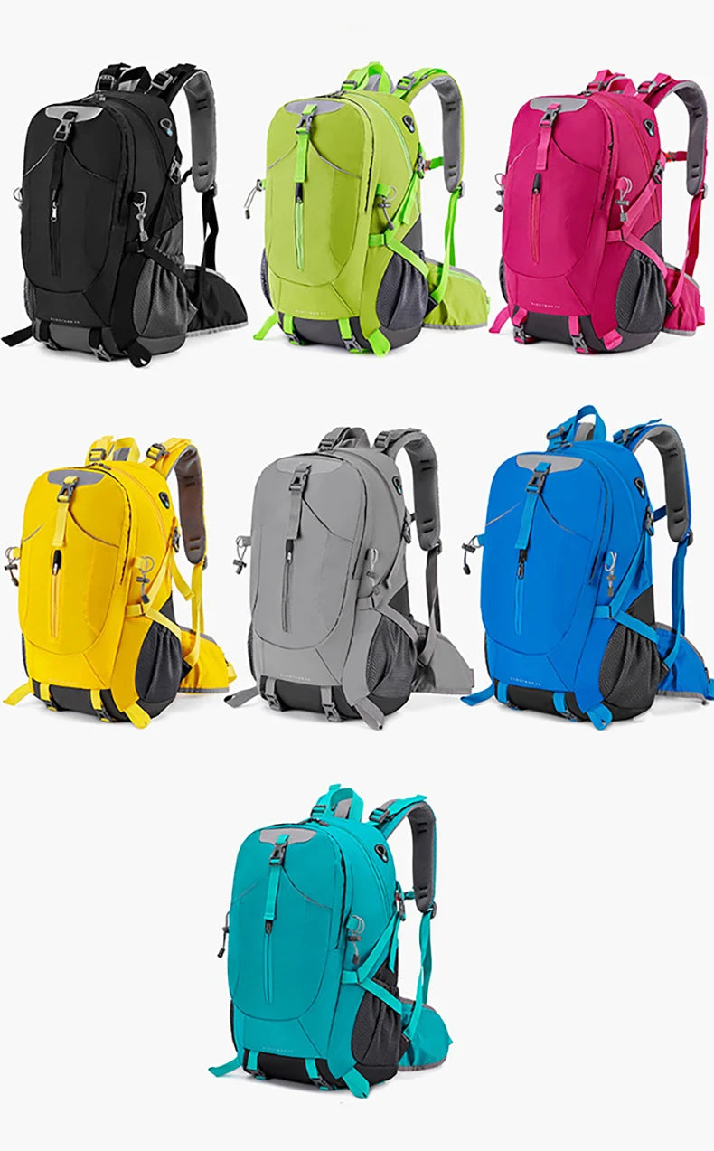 40l nylon hiking backpack with laptop compartment and multi pockets - product image