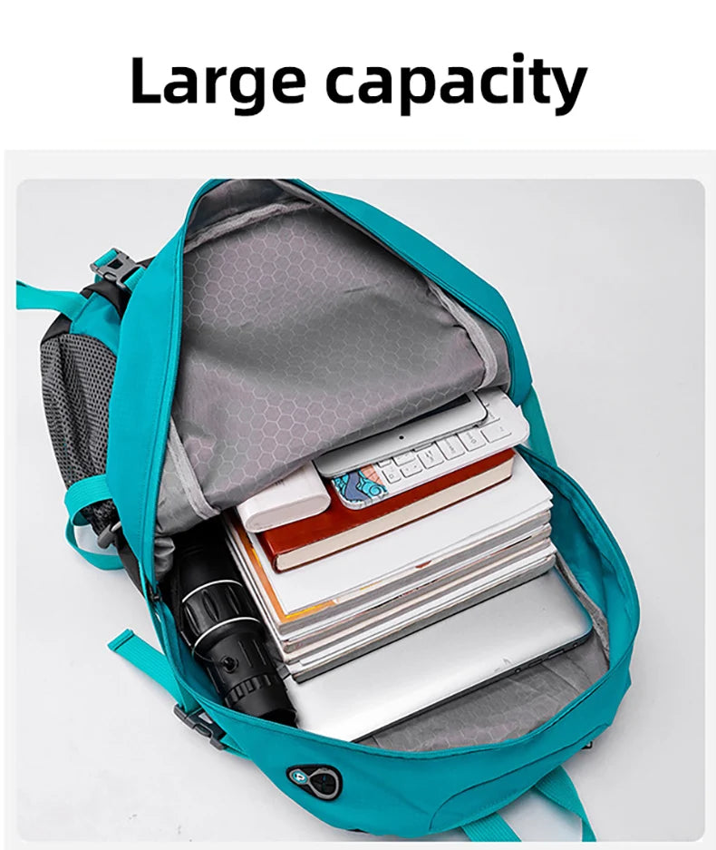 40l nylon hiking backpack with laptop compartment and multi pockets - product image