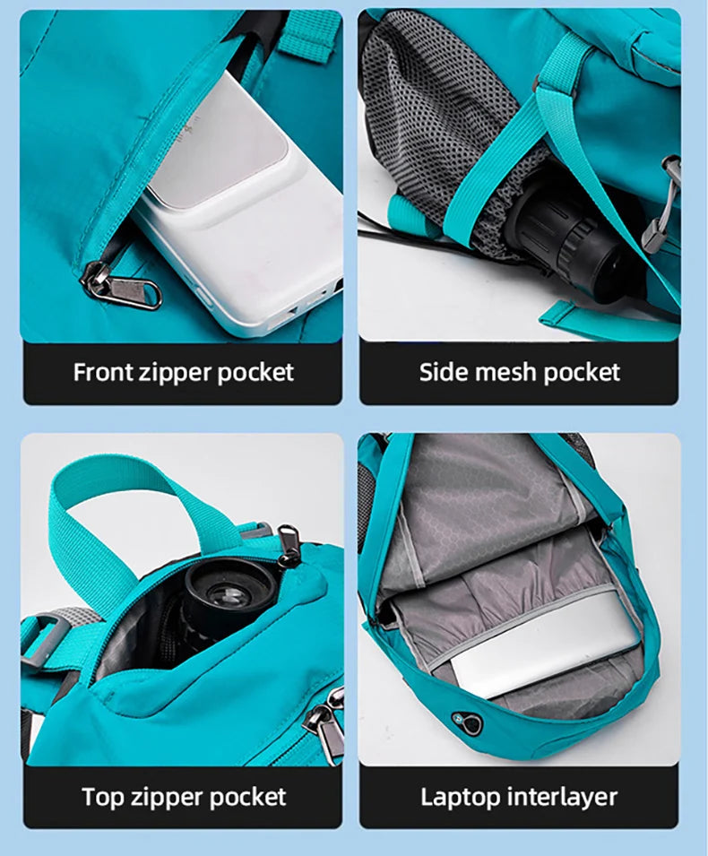 40l nylon hiking backpack with laptop compartment and multi pockets - product image