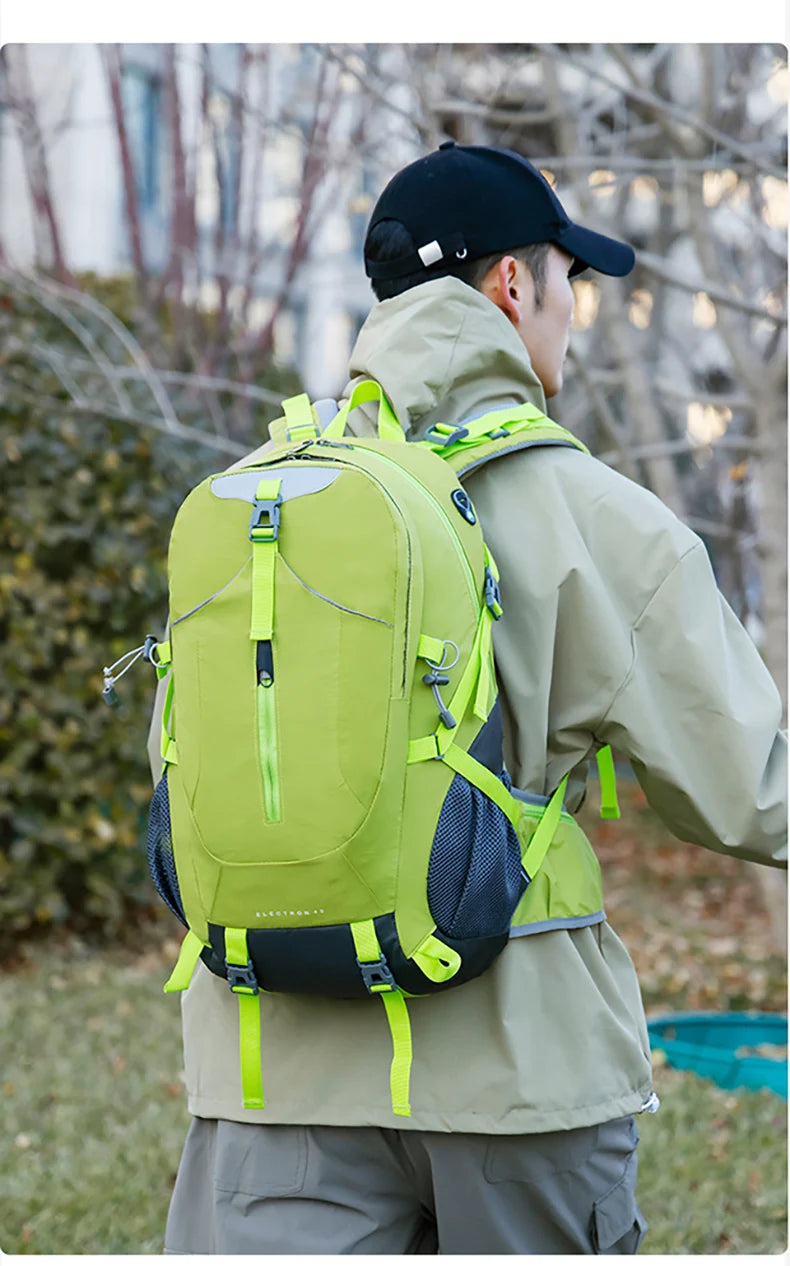 40l nylon hiking backpack with laptop compartment and multi pockets - product image