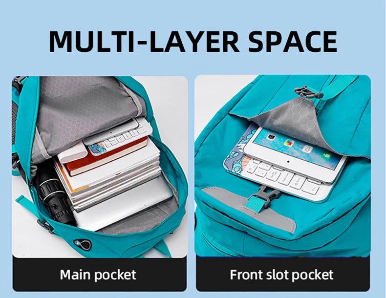 40l nylon hiking backpack with laptop compartment and multi pockets - product image