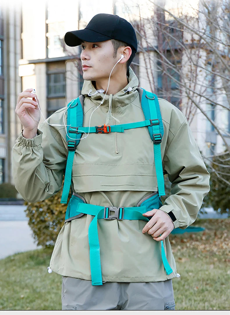 40l nylon hiking backpack with laptop compartment and multi pockets - product image