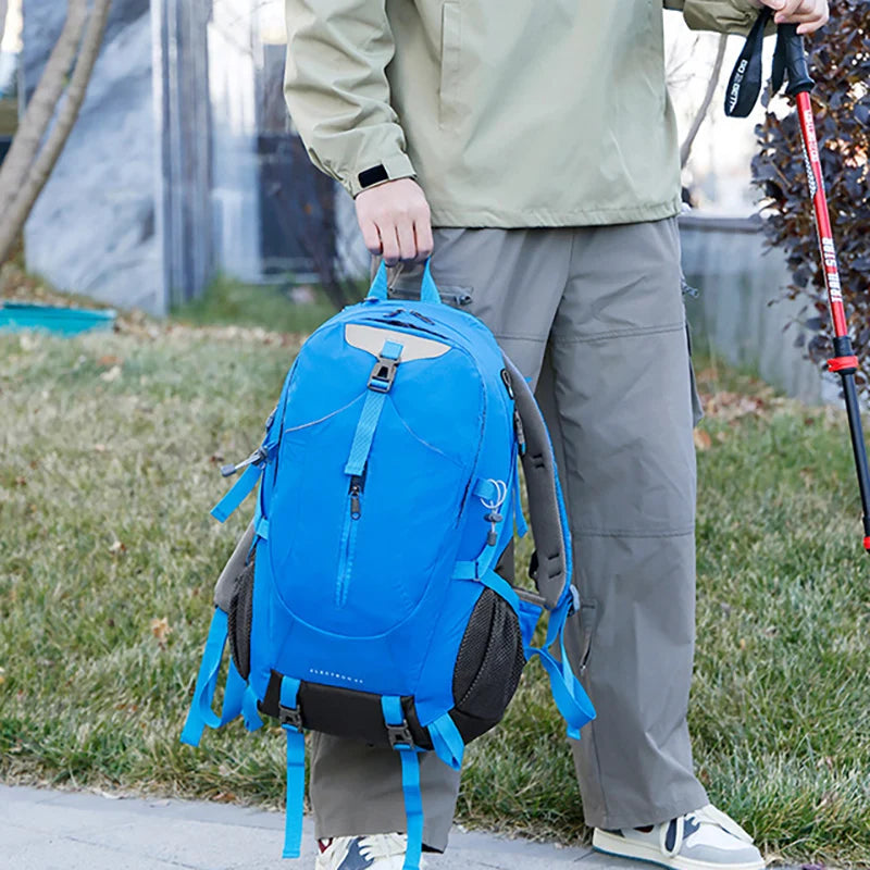 40l nylon hiking backpack with laptop compartment and multi pockets - product image