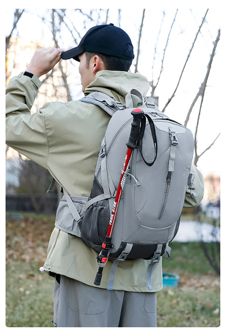 40l nylon hiking backpack with laptop compartment and multi pockets - product image