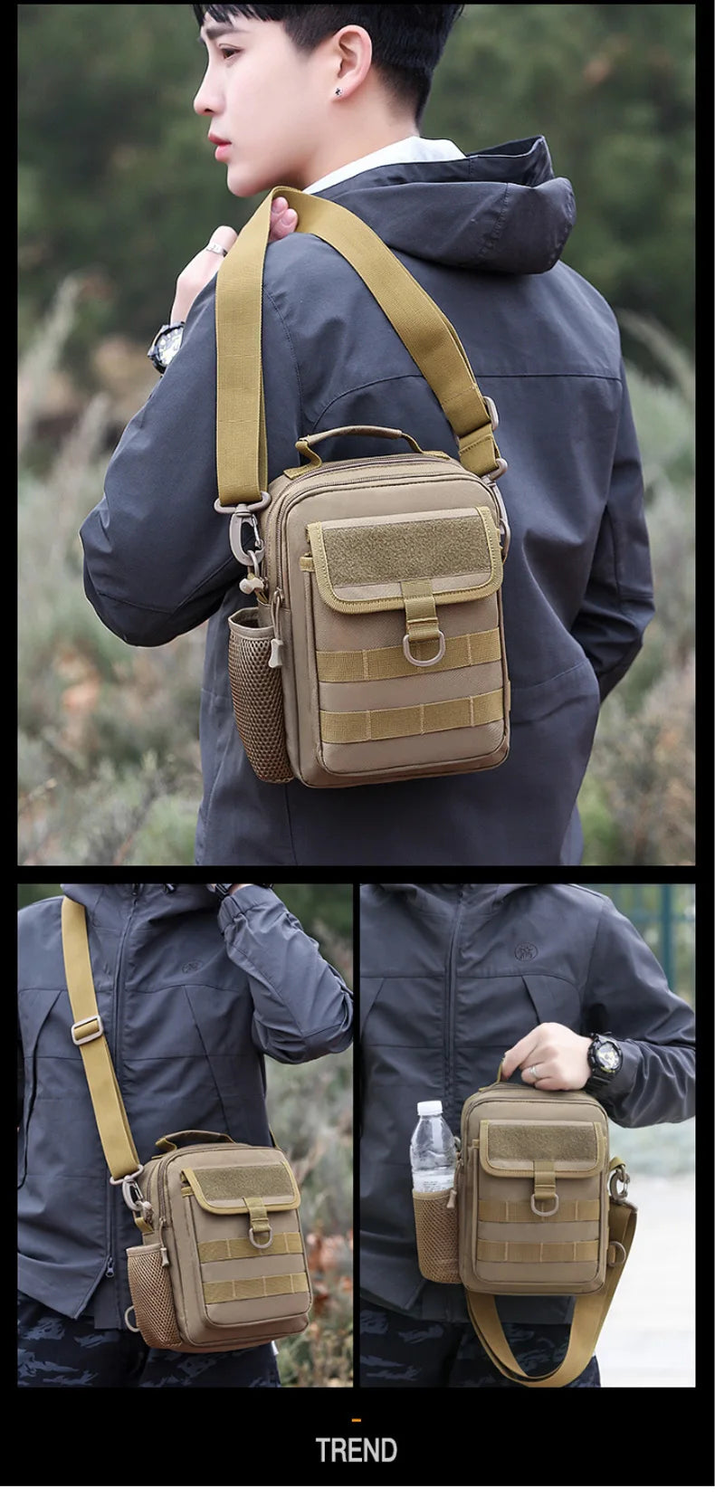 600d nylon multifunctional tactical molle shoulder crossbody messenger bag - product image