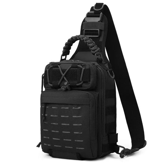 600d nylon tactical camping hiking chest sling backpack with multiple pockets - product image