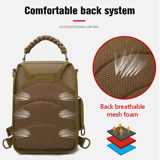 600d nylon tactical camping hiking chest sling backpack with multiple pockets - product image