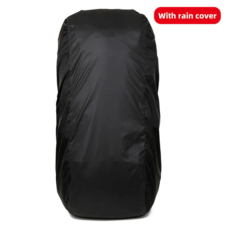 60l large capacity waterproof nylon camping backpack with rain cover - product image