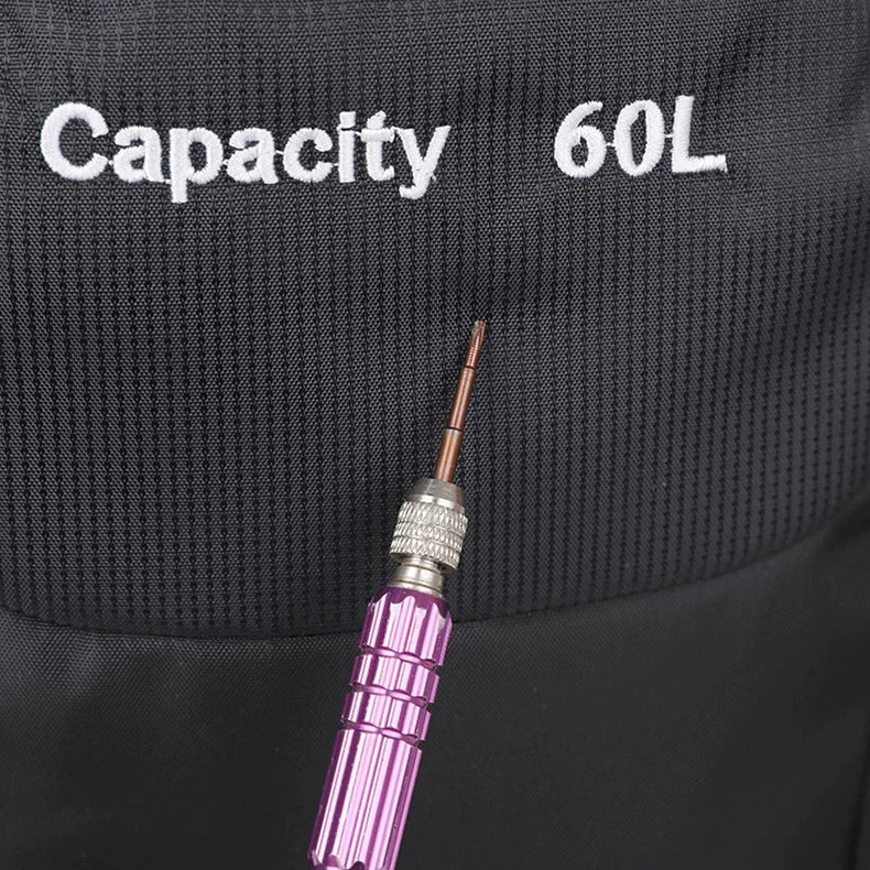 60l large capacity waterproof nylon camping backpack with rain cover - product image