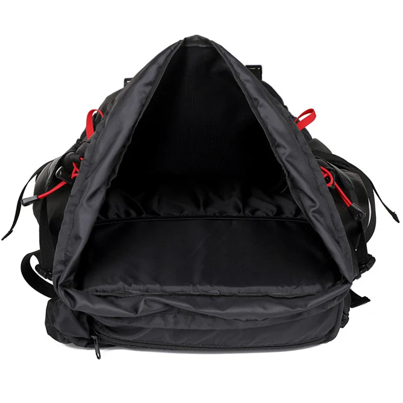 60l large capacity waterproof nylon camping backpack with rain cover - product image