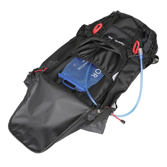 60l large capacity waterproof nylon camping backpack with rain cover - product image