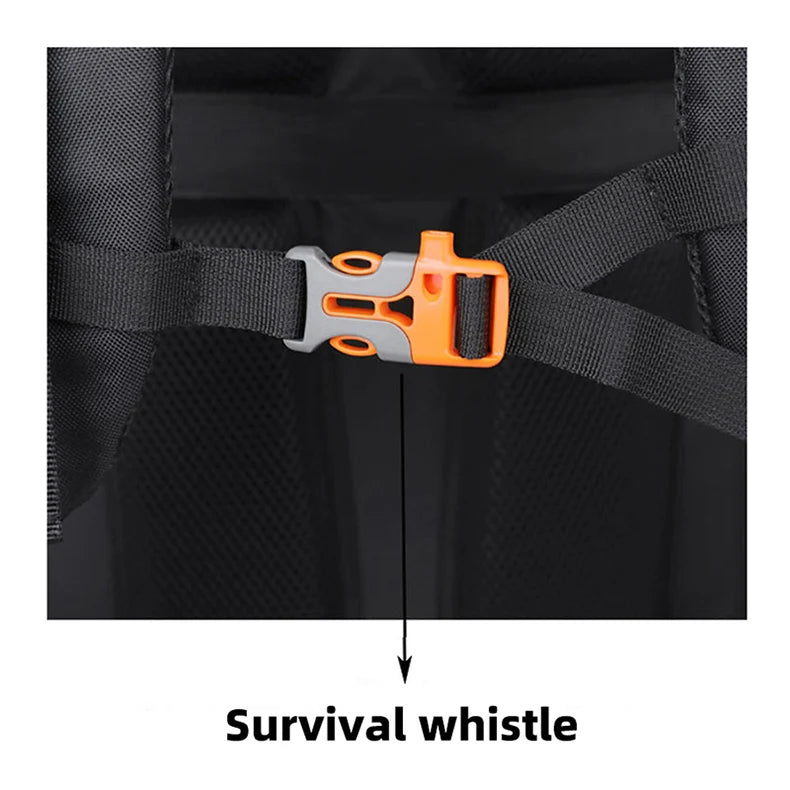 60l large capacity waterproof nylon camping backpack with rain cover - product image