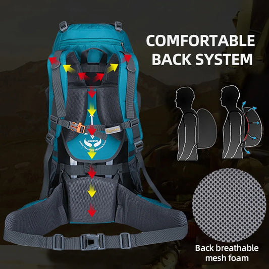 60l oxford mountaineering backpack with reflective stripe and detachable system - product image