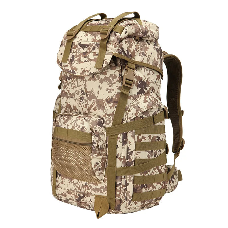60l softback molle waterproof camping backpack with nylon material, multi colors - product image