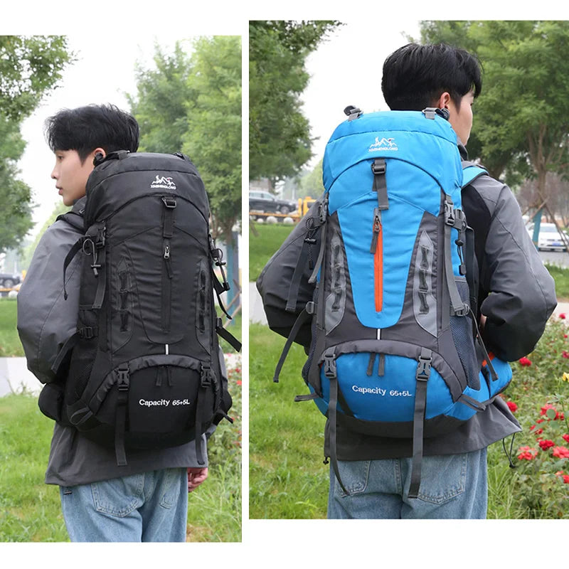70l large capacity waterproof nylon camping backpack with multiple color options - product image