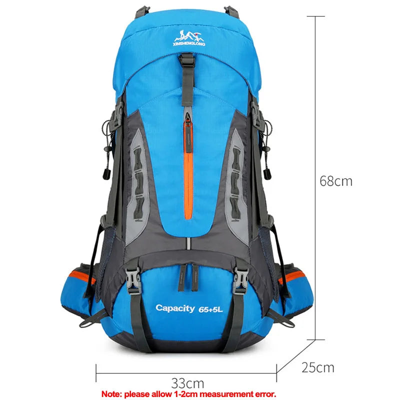 70l large capacity waterproof nylon camping backpack with multiple color options - product image