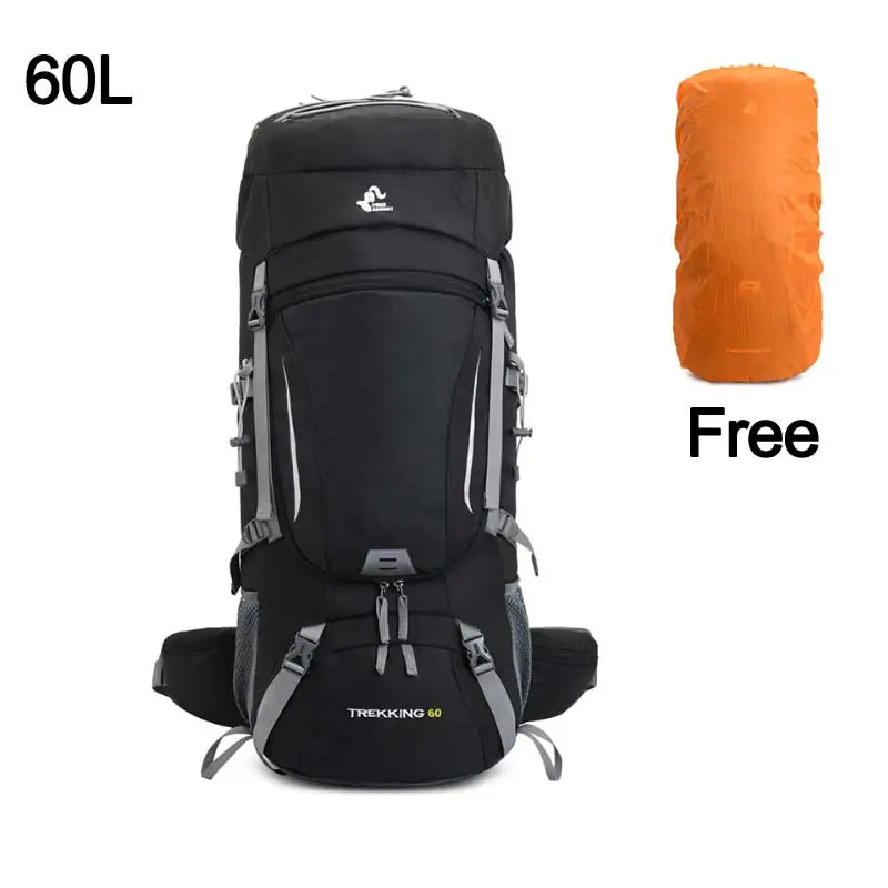75l large capacity camping backpack with rain cover, nylon material - product image